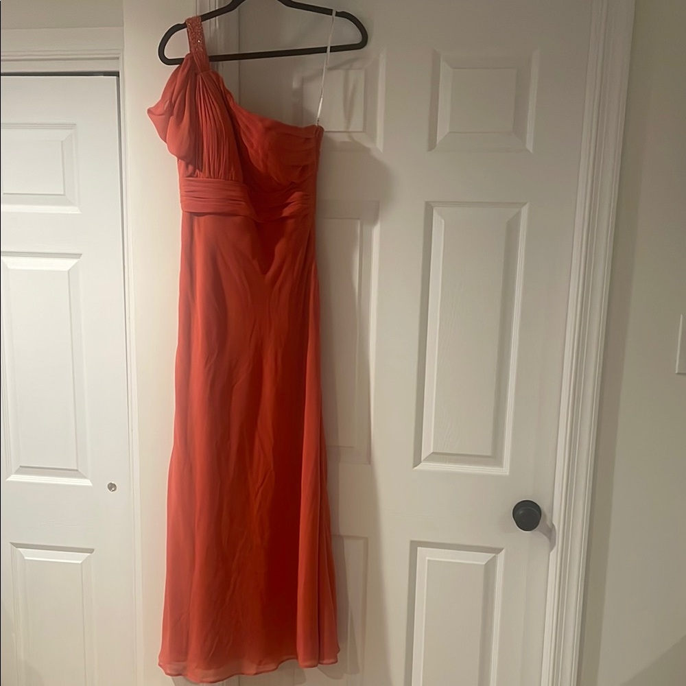 Elegant One-Shoulder Coral Dress